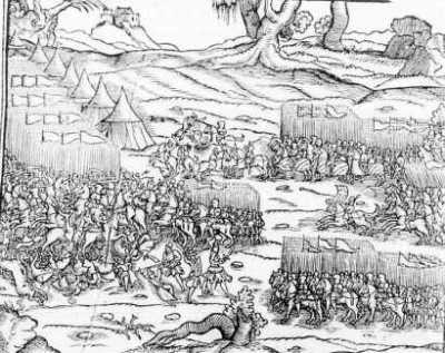 Bătălia de la Varna, pictată într-o cronică poloneză din 1564